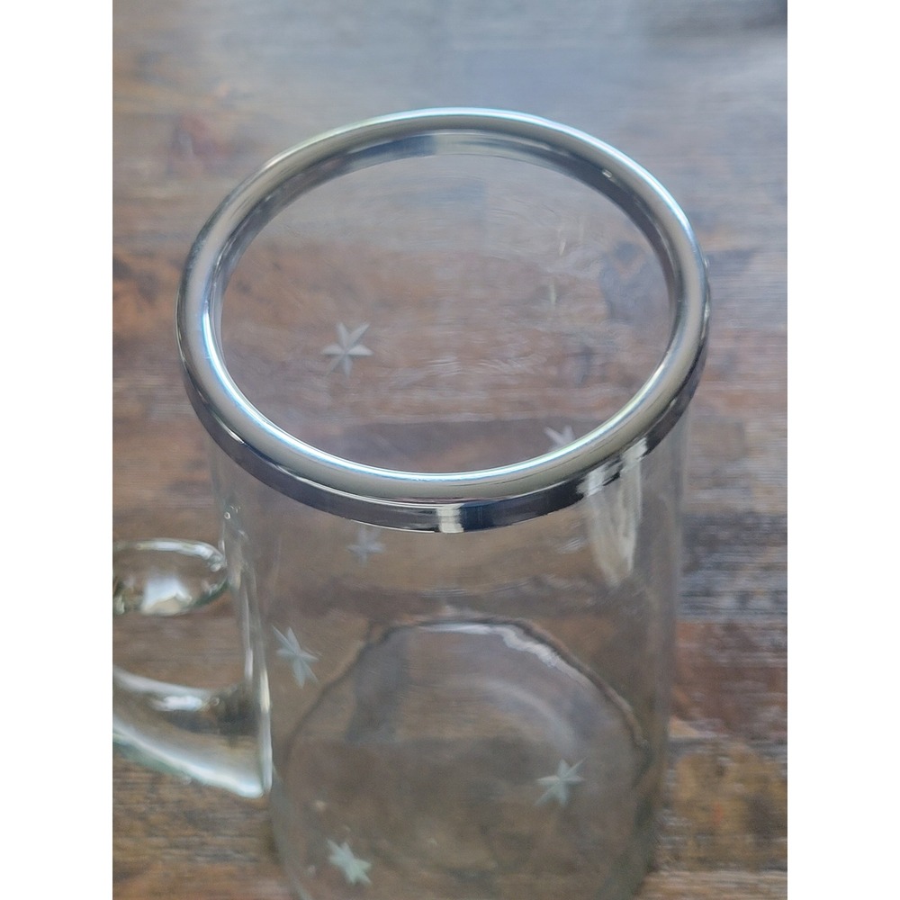 Vtg MCM Frigidtube Atomic Starburst Pitcher Etched Glass Ice Hand Blown Carafe - Picture 8 of 16